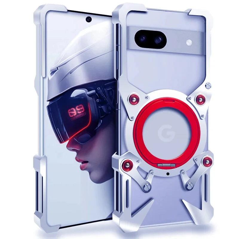 Металлический алюминиевый бампер Zimon Luxury Armor для Google Pixel 9a 10 9 8 7 Pro XL, чехол с механическим дизайном, полностью ручная работа, с изображением черепа (art.: 3920db2e6e5cb) - 3920db2e6e5cb
