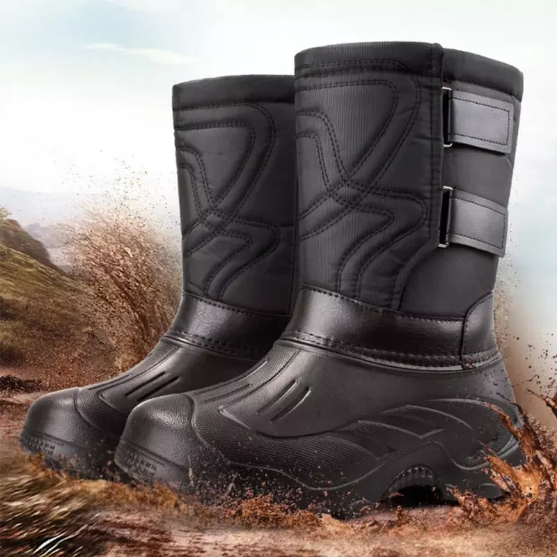 

Boots Waterproof Low Heels Ankle Boots Winter Boots Liner Plus Velvet Plus Cotton Fishing Boots Outdoor Plus Size