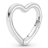 authentic 925 sterling silver pan me styling heart connector charm bead fit women pandora bracelet necklace diy jewelry