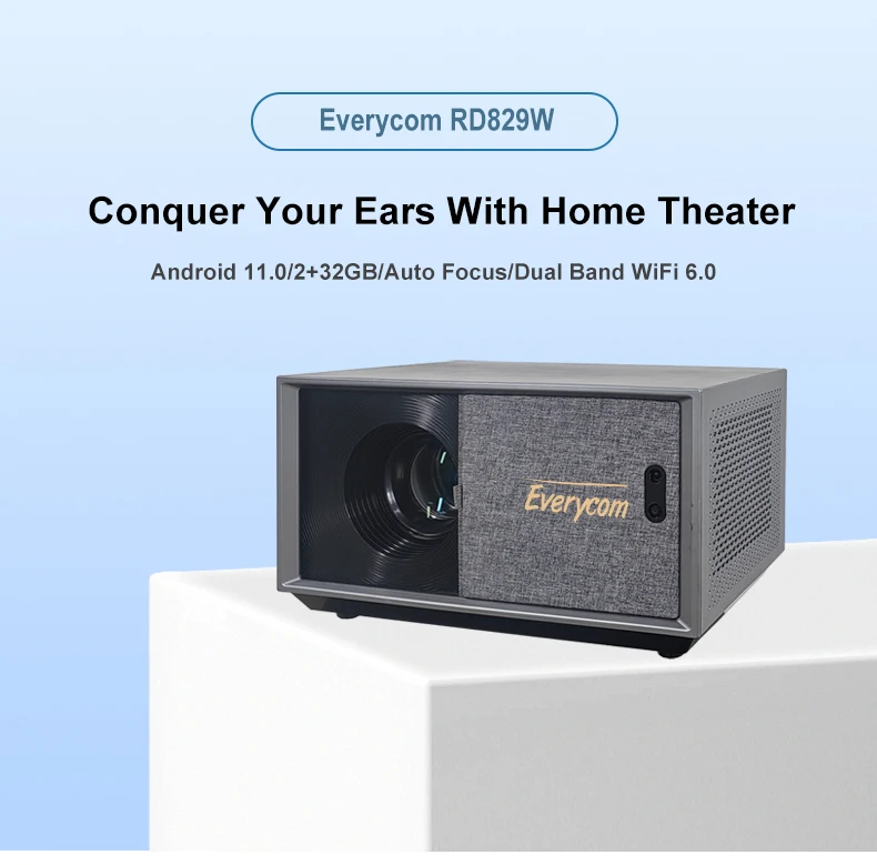 Everycom HD RD829W Проектор 5G WiFi LED 4K Видео Фильм Смарт Android 11.0 Проекторы Домашний