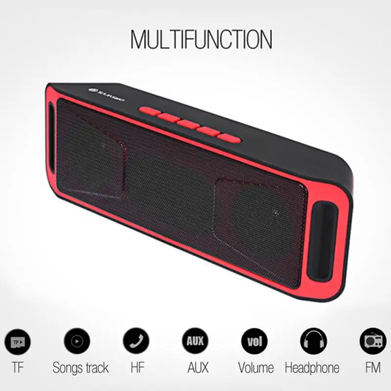 

MINI Outdoor Bluetooth Speakers Subwoofer Portable Wireless MP3 Player 3.5MM AUX USB Jack TF Card Stereo Soundbar