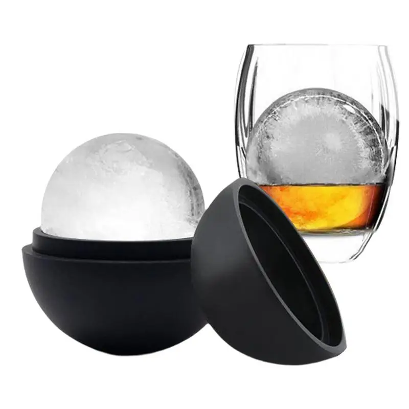 

Whiskey Round Ice Cube Mold Reusable Large Ice Cube Molds with Lids for Cocktails & Bourbon 2.4 Inch Easy Demolding Round Tray