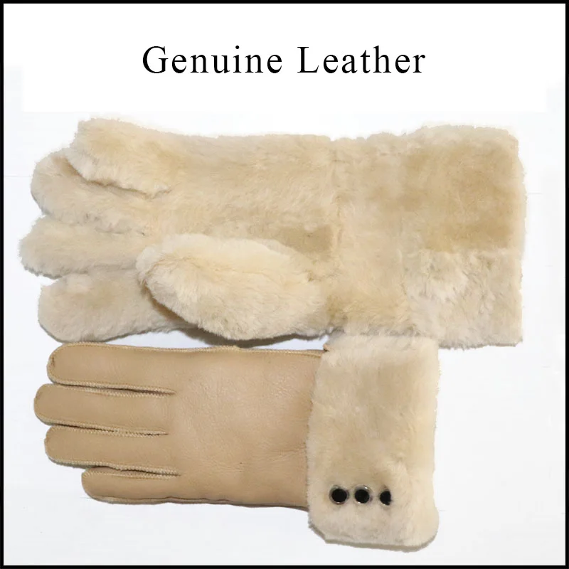 

Women Genuine Leather Sheepskin Fur Lengthening and Thickening Outdoor Driving Cycling Skiing Warm Windproof Gloves Fashion Lady