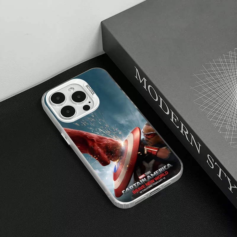 Чехол для телефона Marvel C-Captain A-America 2025 Movie чехол IMD цвета серебристый корпус iPhone 16 15