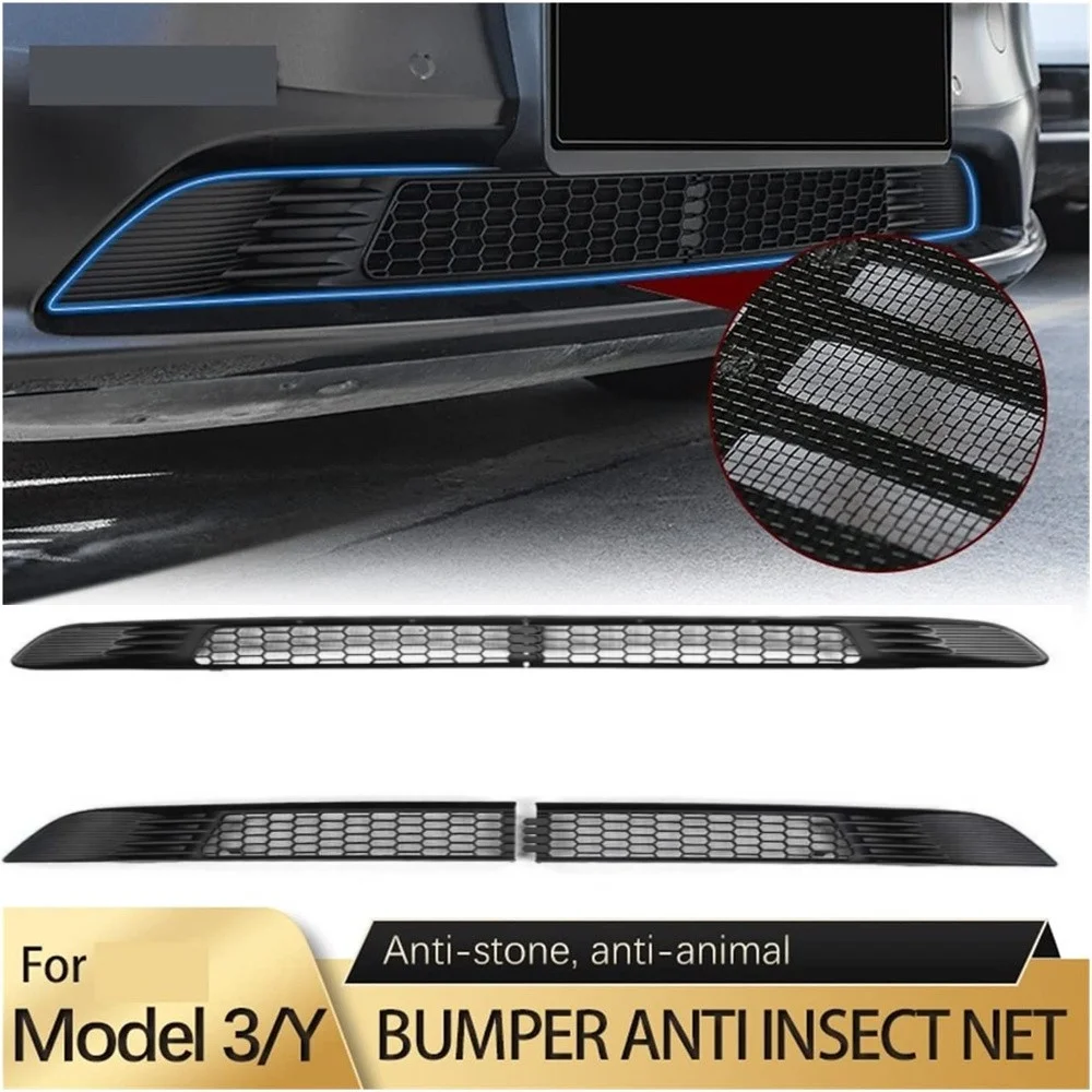 

Car Lower Bumper Anti Insect Net Dustproof Inner Vent Grille Cover Accessories for Tesla Model 3 Model Y 2017-2022