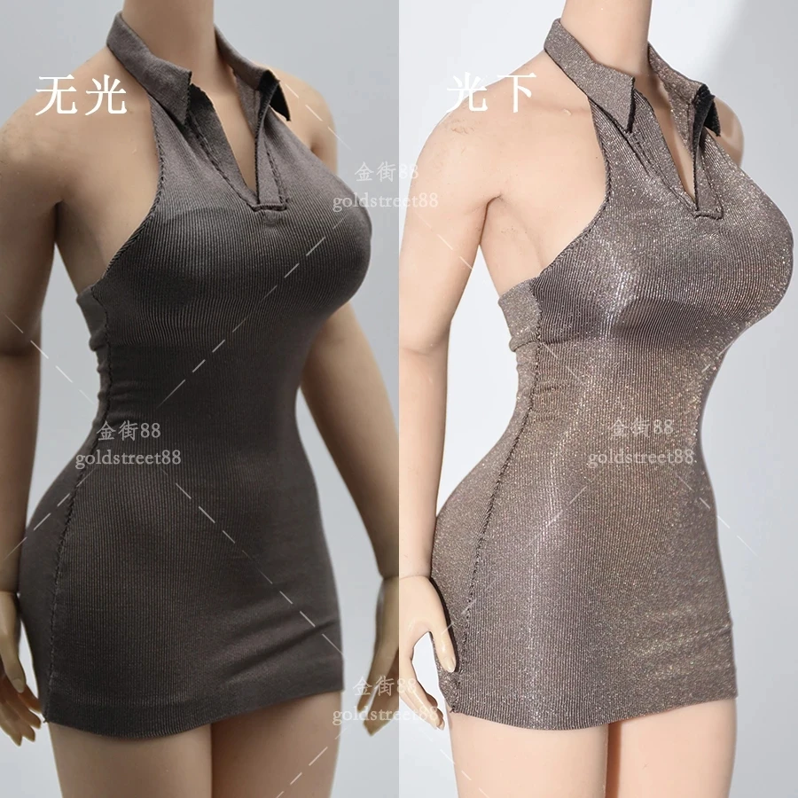 

Customized 1/6 Female Anti-stain Tight Skirt Short Top Soldier Ice Silk Clothes Fit 12'' TBL PH Normal Fat Action Figure Body