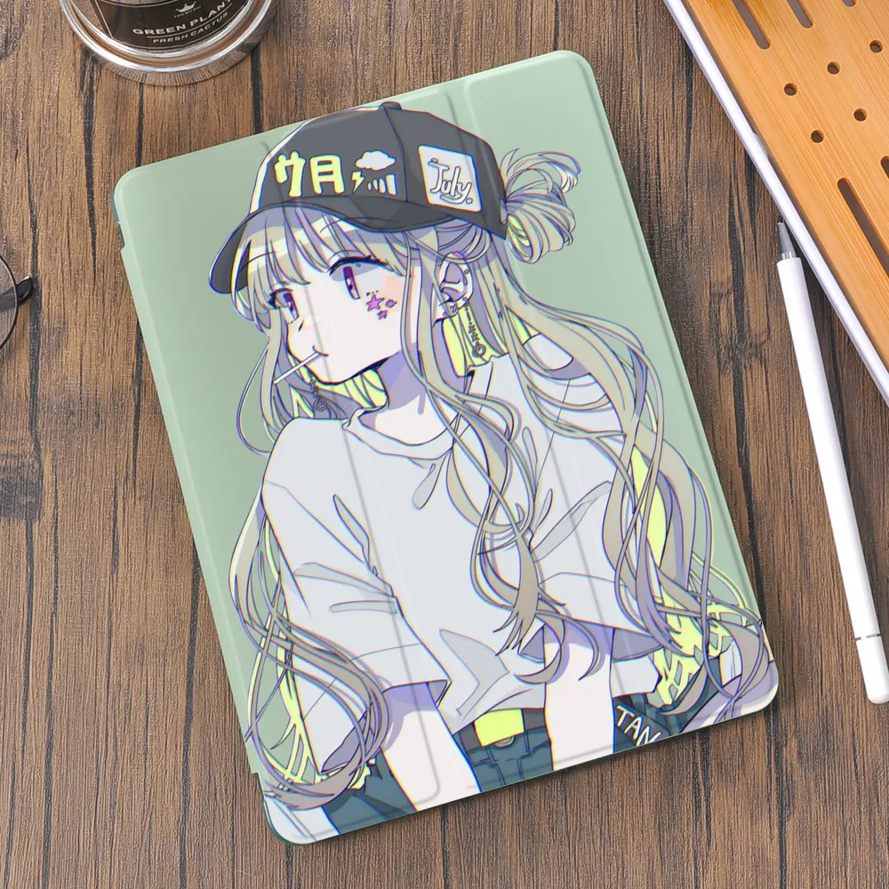 

Anime iPad Mini Case For iPad Air 5 4 9th Generation Cover With Pencil Holder Pro 11 12.9 2021 Mini 6 5 10.2 8th 7th 9.7 6th 5th