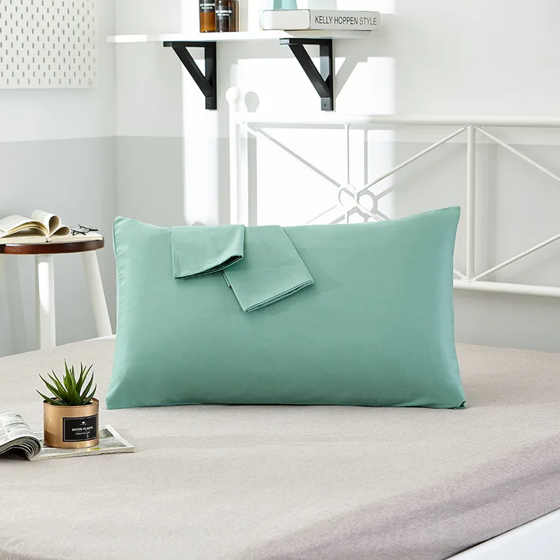 

Pair Solid Color Bedding Waterproof Pillow Protector Home Zippered Pillow Encasement