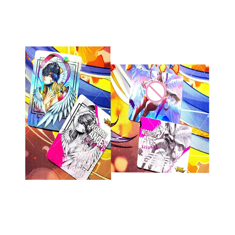 

Animated Character Tiannv Girls' Rare Flash Card Angelwomon Refractive Collection Card Game Solitaire Christmas Birthday Gift