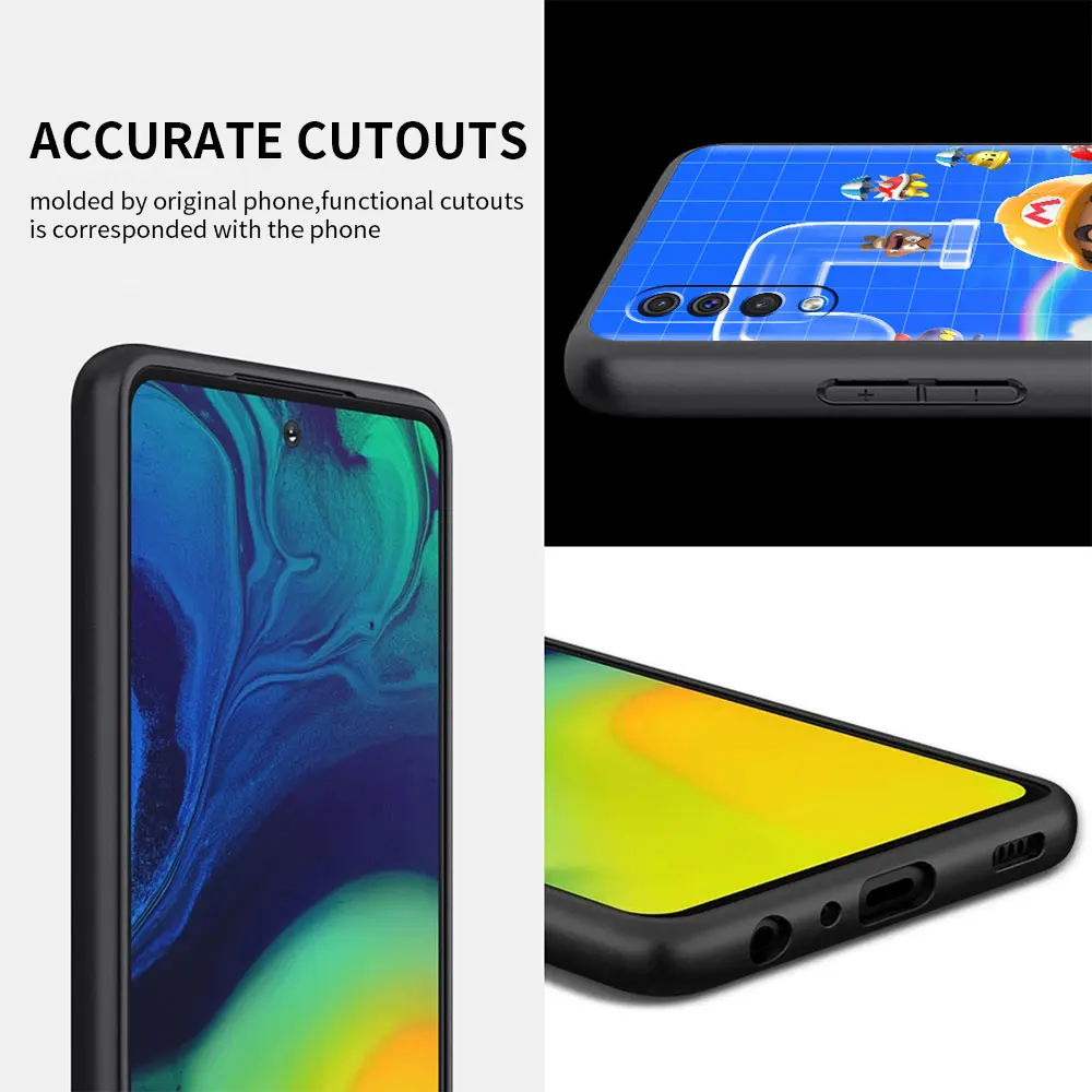 Черный чехол для Samsung Galaxy A52 A71 A12 A51 A50 M31 A70 A53 A10 смартфона M22 M51 M52 Super Mario Big Break |