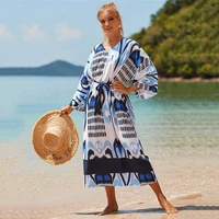 printing beach dress tunic beach cover up pareos de playa mujer beach wear bikini cover up robe plage sarong