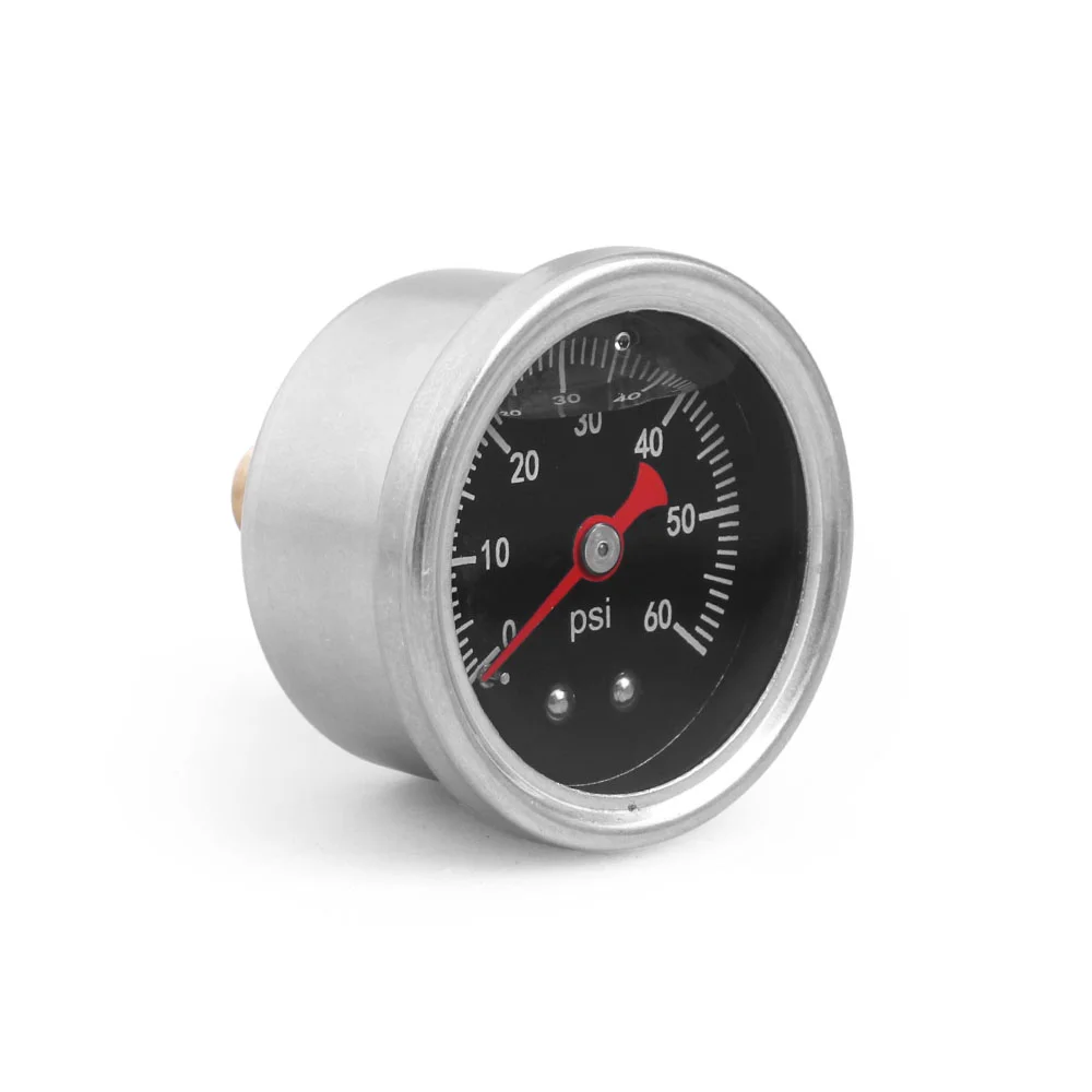 

​Black Universal Adjustable Fuel Pressure Regulator Gauge 0-60psi 0-100psi Liquid Chrome