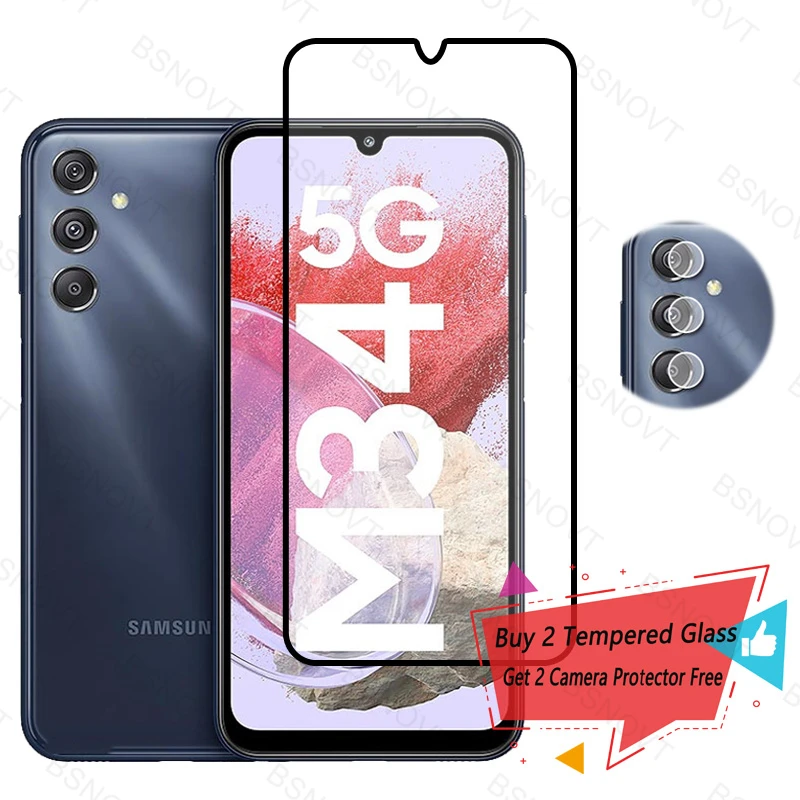 

Full Cover Glass For Samsung Galaxy M34 5G Screen Protector Tempered Glass Samsung M34 5G Glass For Samsung M34 5G Camera Lens