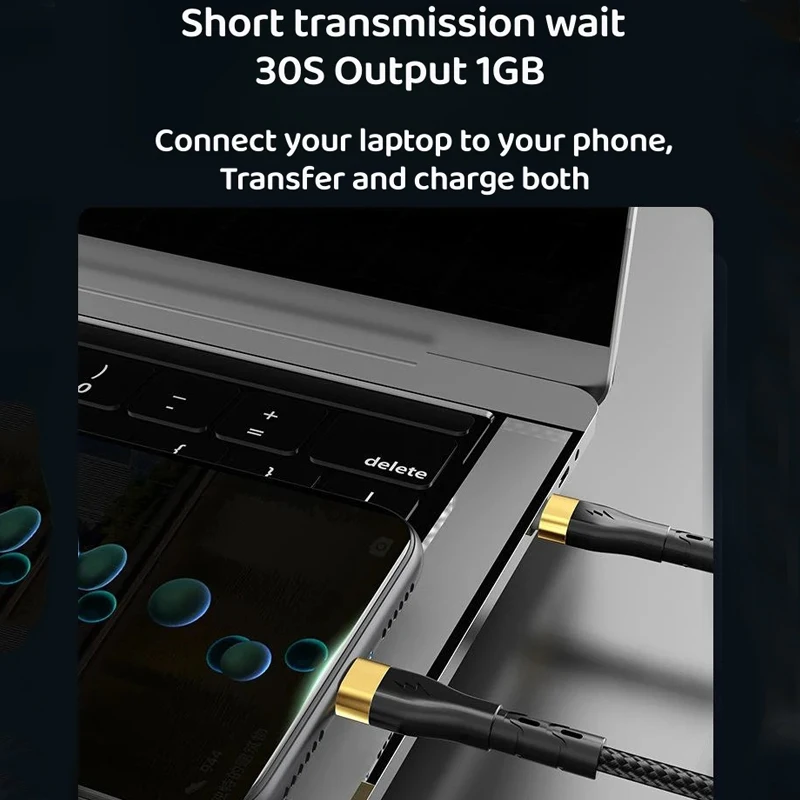 Кабель зарядный PD 120 Вт с Type C на USB C для iPhone 15 Pro Max 6A, 0,25 м/1 м/1,5 м/2 м