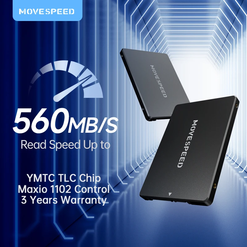 Внутренний твердотельный накопитель MOVESPEED SATA 3,0 SSD 560 Мб/с, Maxio 1102, управление TLC Nand, флеш накопитель SATA3 SSD для настольного ноутбука