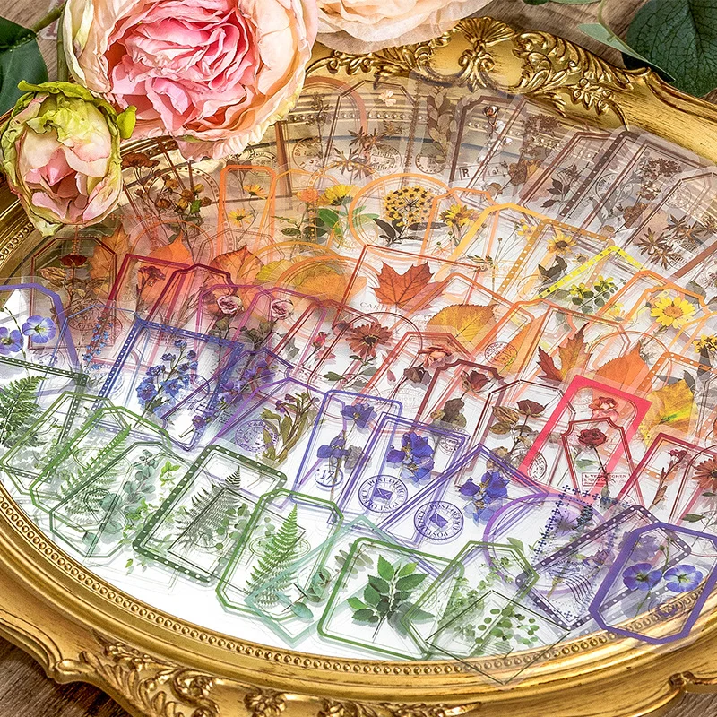 30 шт/лот 10 Buah Paket Stiker Bahan Ganda Perbatasan Kolase Tanaman винтажный альбом для скрапбукинга Stiker Bingkai Dekor Jurnal Samp