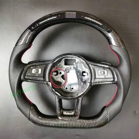 Для VW Volkswagen Golf 7 Rline GTI GTS GTD GTE Polo GTI Scirocco Touran T-ROC Tiguan 100% рулевое колесо из настоящего углеродного волокна