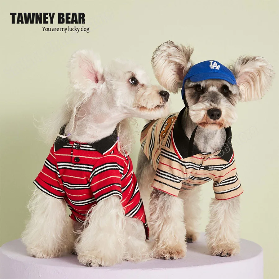 

Spring Summer Classical Stripe Pattern Cotton Pet Polo Shirt for Dog for Schnauzer Poodle Bichon Shiba Small Middle Sized