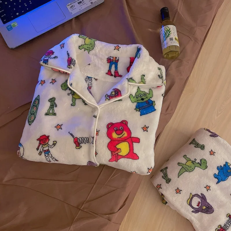 Женская Мягкая фланелевая Ночная рубашка и брюки