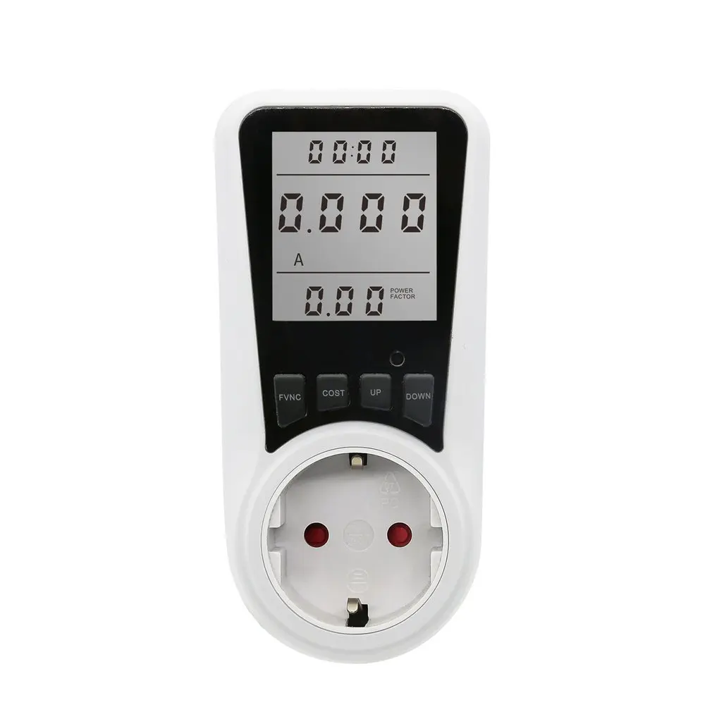 

EU Plug Digital Voltage Wattmeter Power Meter Consumption Watt Energy KWh Socket AC Electricity Fees Analyzer Monitor