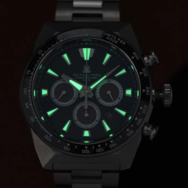 Мужские тактические часы Tactical Frog с люминесцентным хронографом VS75A, солнечные, с технологией Eco-Drive, водонепроницаемые до 200 м, кварцевый механизм, керамический безель, сапфировое стекло (art.: 3920d82d9a67d) - 3920d82d9a67d