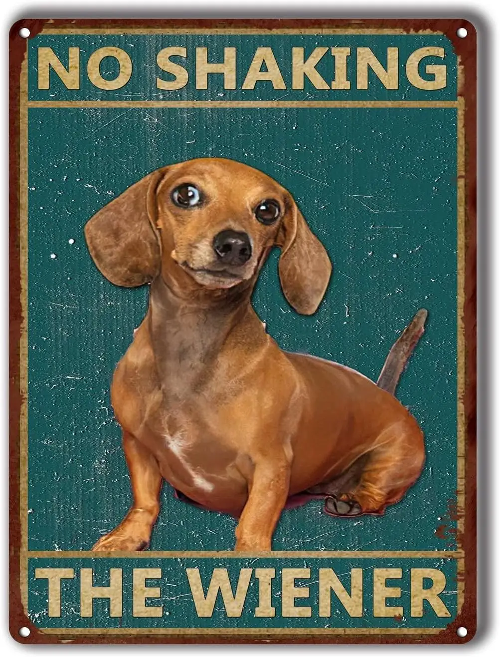 Забавная металлическая жестяная вывеска Такса Собака Без тряски в стиле Винеры