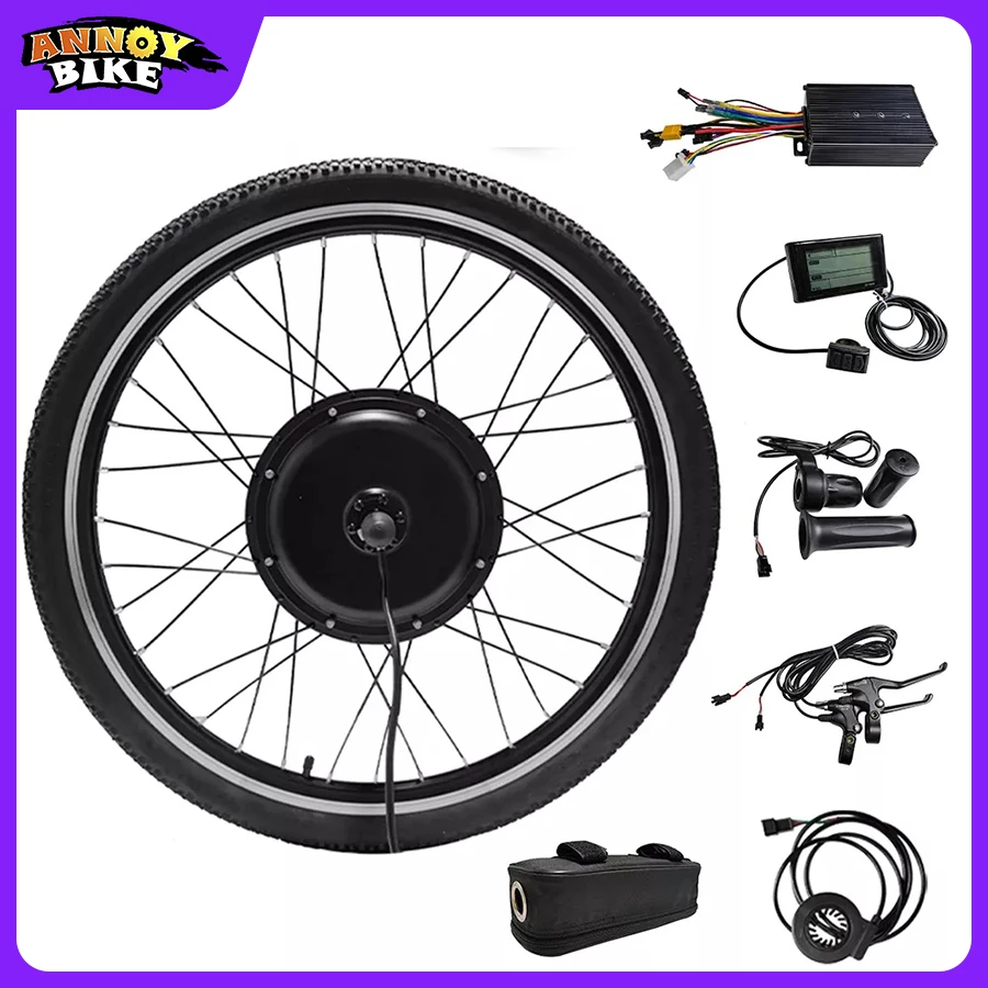 

Electric Bike Conversion Kit Ebike Motor Wheel 26 Inch 48V 1000W Brushless Hub Accessories