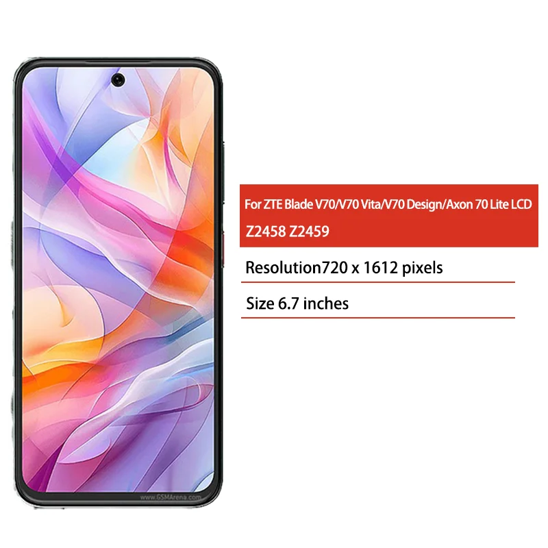 Фото Дисплей Axon 70 Lite для ZTE Blade V70 V70 Vita Z2459, ЖК-дисплей с сенсорным экраном и дигитайзером для ZTE nubia V70 Design Z2458 LCD №2