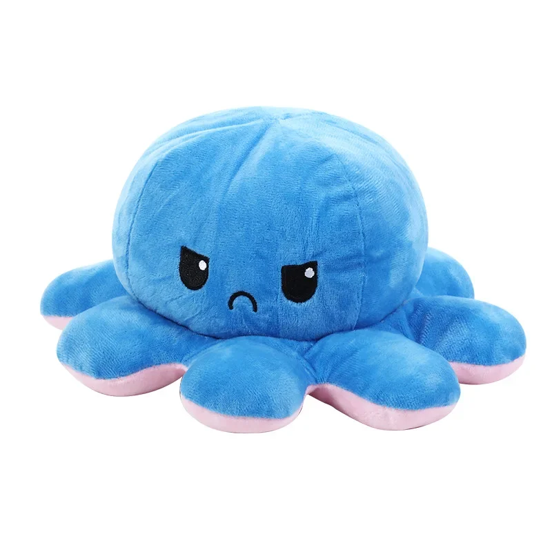 Мягкая плюшевая игрушка-Осьминог из флисовой ткани со сменным лицом