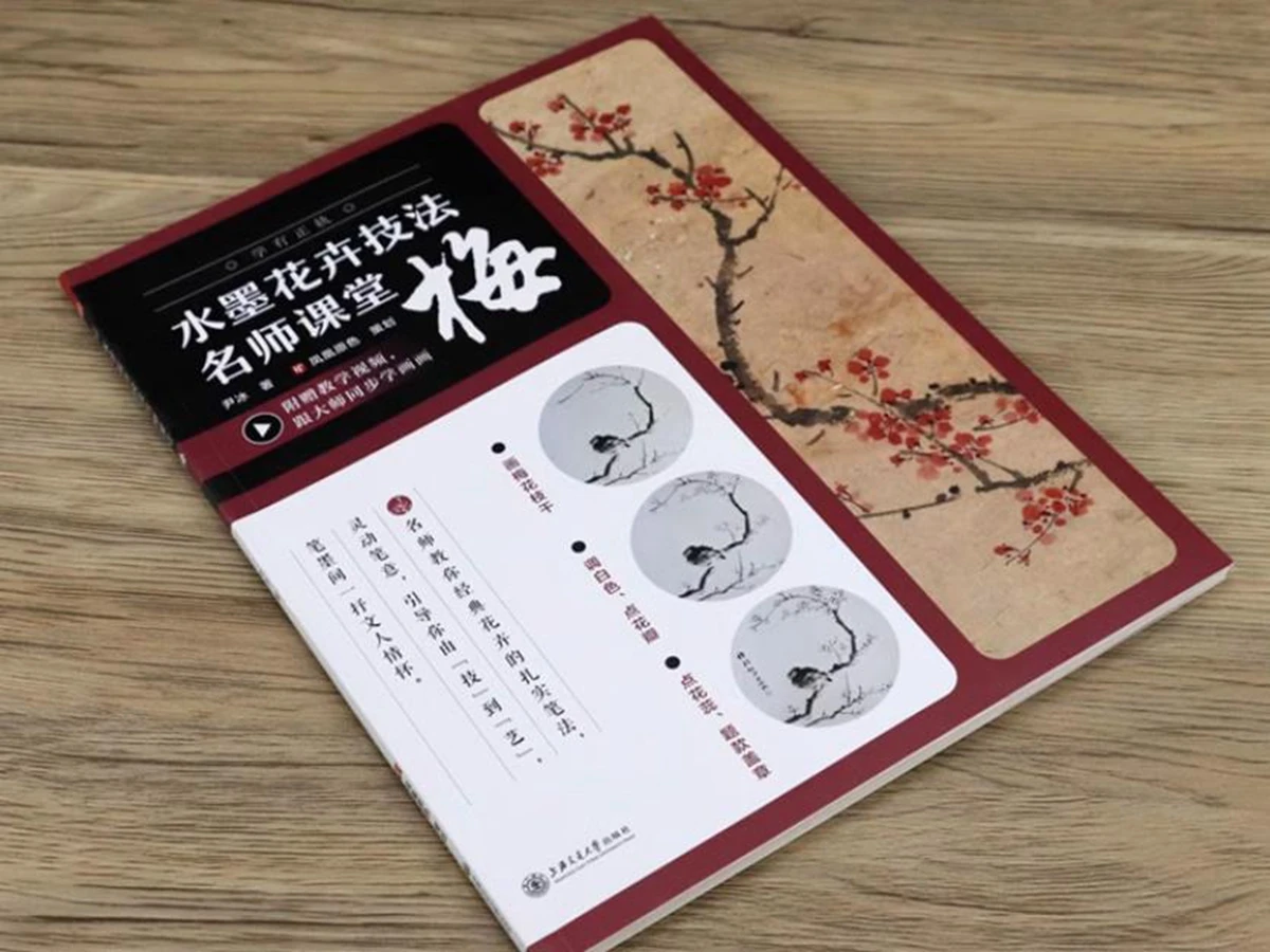 

Китайская традиционная чернильная раскраска цветение сливы композиция цветок техника копия книги