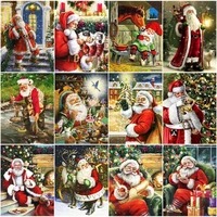 photocustom diy pictures by number santa claus kits drawing on canvas painting by numbers figure hand painted picture gift home