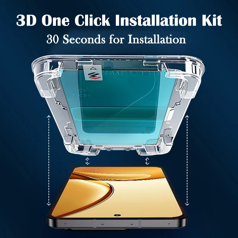Монтажный комплект 20D в один клик закаленное стекло для Realme V60 V13 V50S V30 Q5 Q3 Pro C33 C30S C55