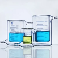 1pcs 50ml to 1000ml borosilicate glass double layer beaker laboratory jacketed beaker for photocatalytic experiment