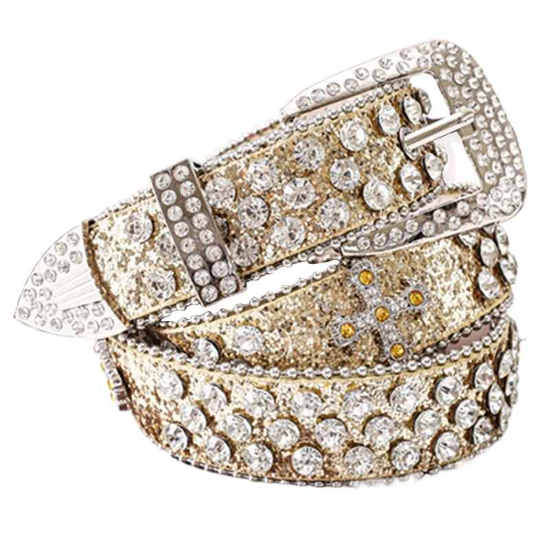 Поясной ремень с крестами цепочка для тела блестящие стразы шипованные женщин и