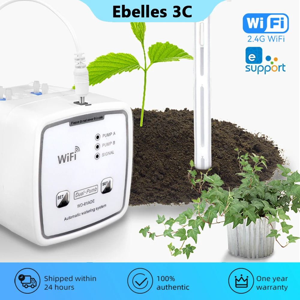 

WiFi Intelligent Automatic Plants Watering Kits Garden Drip Irrigation Watering Device Double Pump Controller Works with eWelink