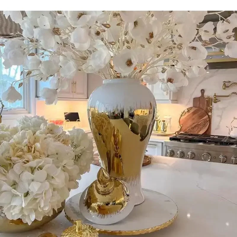 Керамические горшки для хранения разных размеров с серебряным покрытием