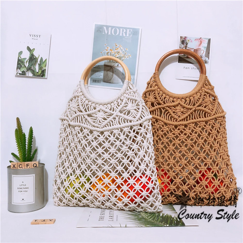 

Fashion Women Straw Shoulder Bag Portable Summer Beach Holiday Hollow Out Woven Handles Totes for Girl Female Designer Handbags