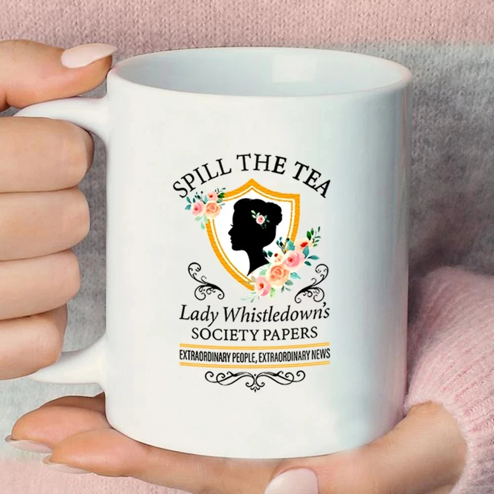 

Spill The Tea Lady Whistledown's Coffee Cups Cafe Caffeine Cocoa Mugs Society Paper Bridgerton Coffeeware Teaware Drinkware
