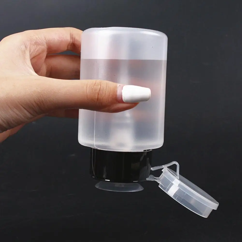 

150 мл круглая бутылка для ногтей пружинный пресс антиутечка PE пустой пресс жидкий спиртовой пресс диспенсер