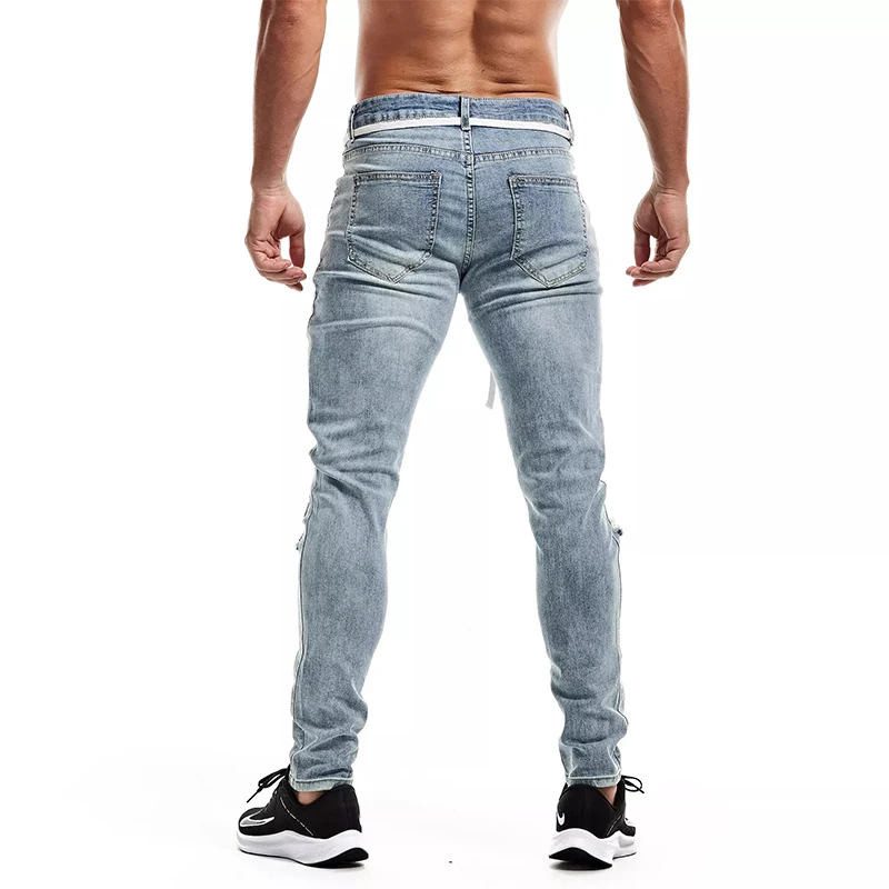 High Quality Men's jeans Fashion Skinny Stretch Black Blue Ripped Denim Pants Streetwear Slim-Fit Plus Size Pant Jeans for Men