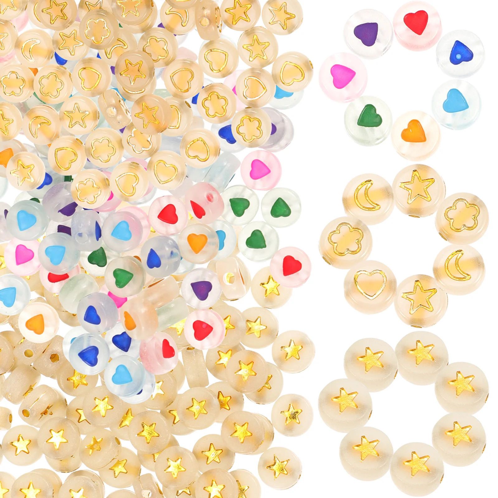 

300Pcs Exquisite Loose Beads for DIY Luminous Beads Multi-function Loose Beads Ornaments
