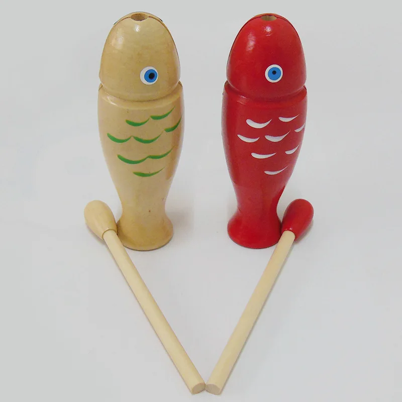 

Children's Educational Orff Percussion Instruments Wooden Wooden Fish Wooden Early Learning Aids Wooden Fish-shaped Toys