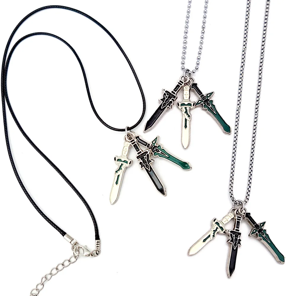 Модное Новое ожерелье с кулоном в виде меча онлайн аниме ювелирные изделия набор