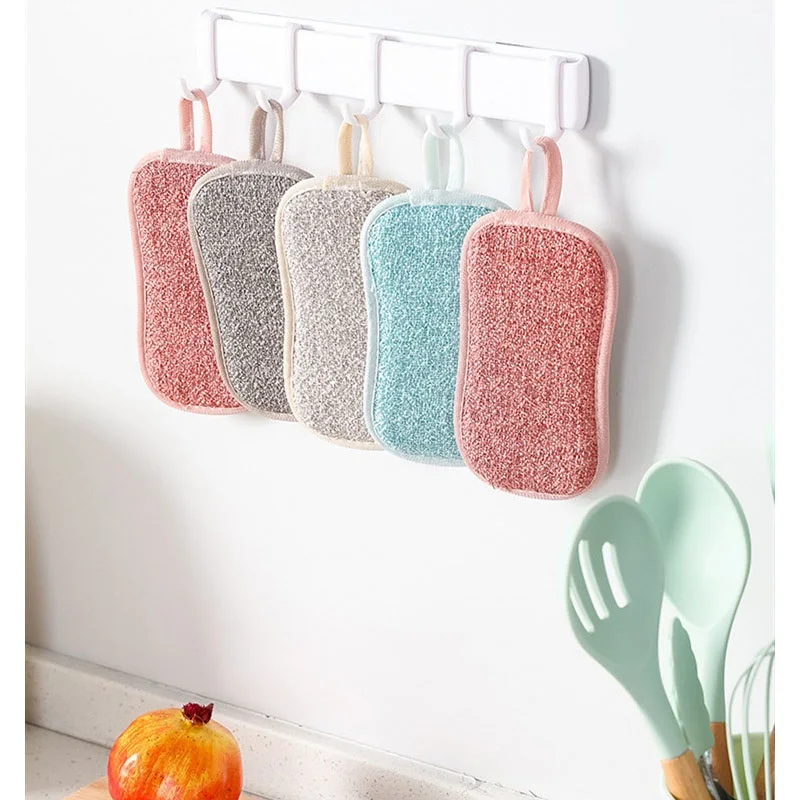

Kitchen Cleaning Scrub Dish Sponge Reusable Microfiber Non-scratch Does Not Hurt The Pot Household Cleaning Sponge Scouring Pad