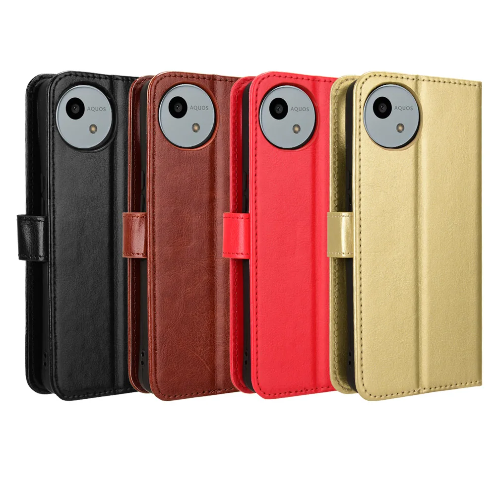 Роскошный кожаный флип-кошелек для телефонов Sharp Aquos Wish 4 женская модель 52E SH52E - Цена: 498