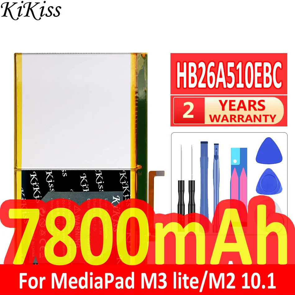 

7800mAh KiKiss Powerful Battery HB26A510EBC For Huawei MediaPad M3 lite 10 M3lite M2 10.1 flat cell M2-A01W M2-A01L