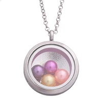 5pcs alloy plain round can put 8mm bead memory locket charm pendant necklace keychain for men women gift jewelry making bulk