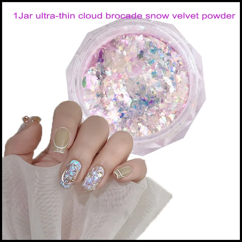 

2022-1g/jar ultra-thin Fire Opal Nail Powder Flakes Aurora Glitter Sequins Press on Nails Sparkly Gel Polish Sticker 3D Manicure