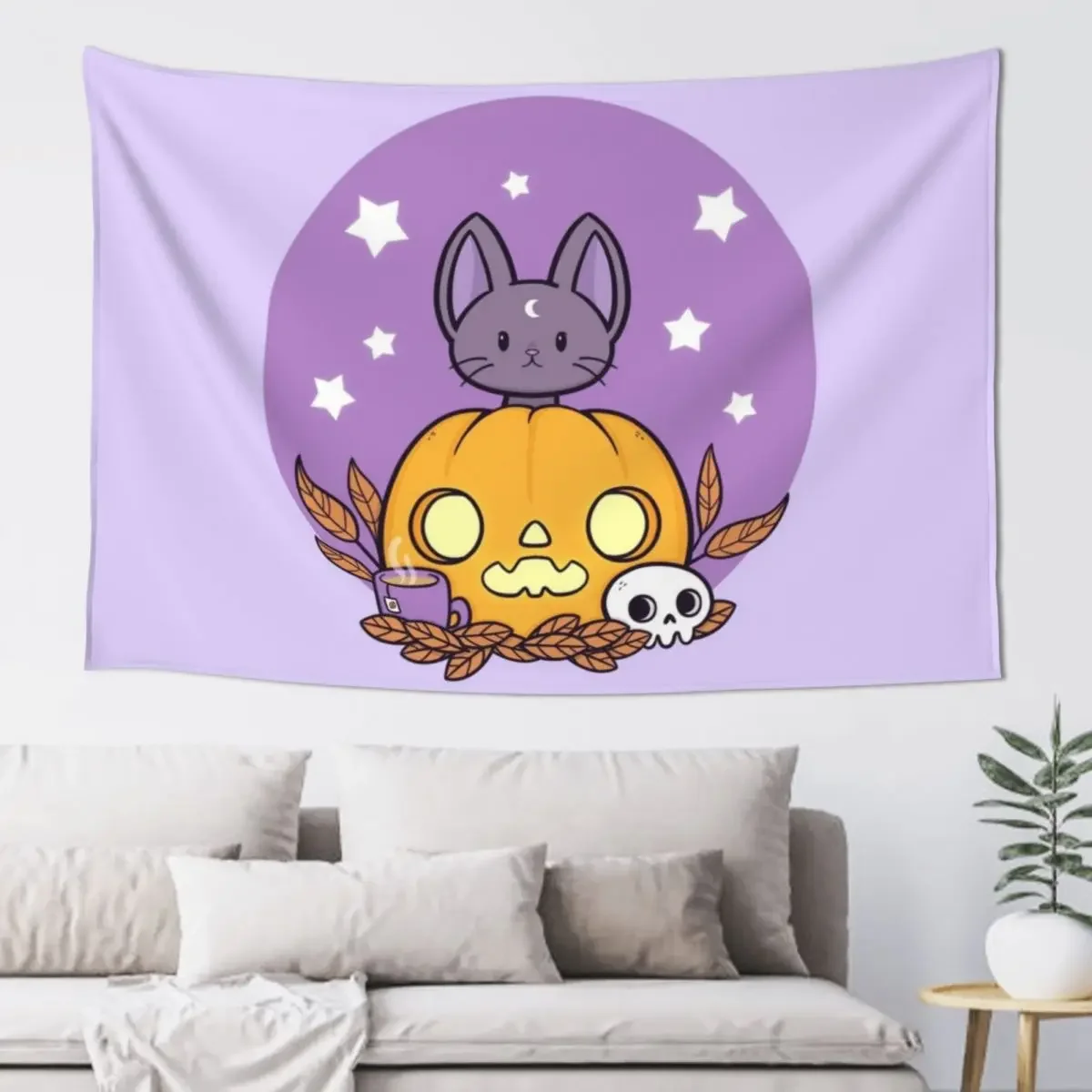 Тыква Кошки Син гобелен Nikury