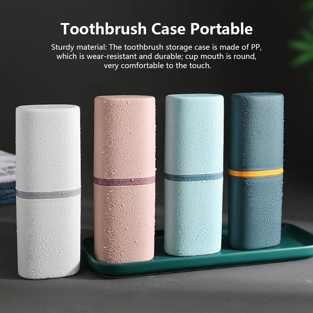 

Travel Portable Toothbrush Storage Box Toothpaste Case Container Hiking Camping Gargle Cup Mute Organizer Bathroom Accessories